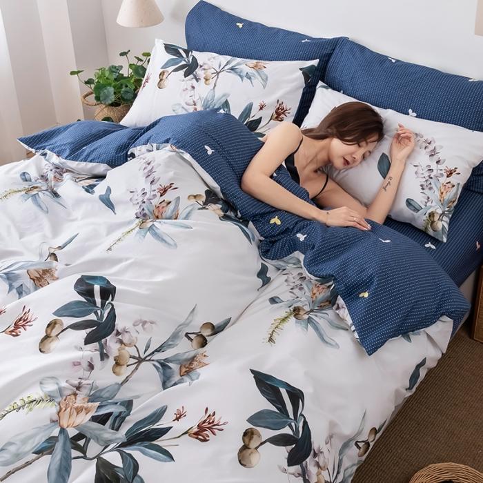 91家纺网 家纺一手货源 找家纺 HL原创 2020春夏新款13070全棉四件套 静待花开