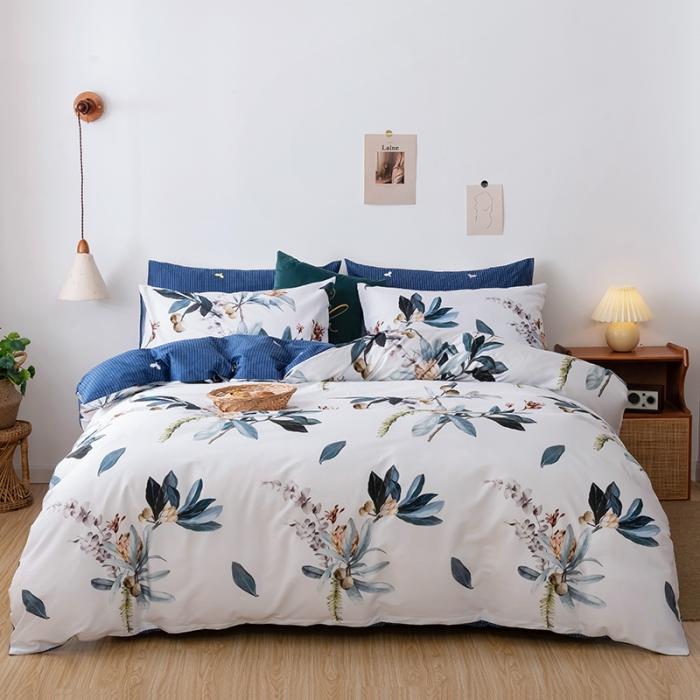 91家纺网 家纺一手货源 找家纺 HL原创 2020春夏新款13070全棉四件套 静待花开