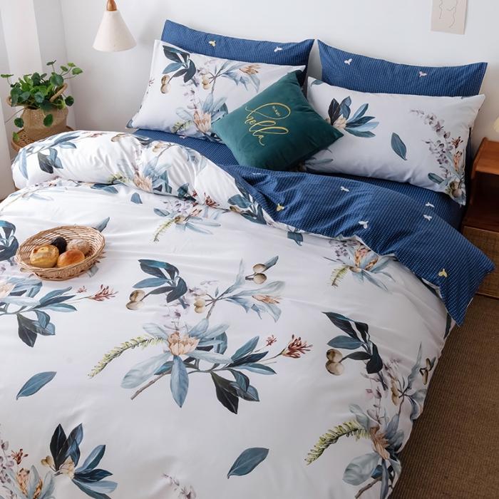 91家纺网 家纺一手货源 找家纺 HL原创 2020春夏新款13070全棉四件套 静待花开