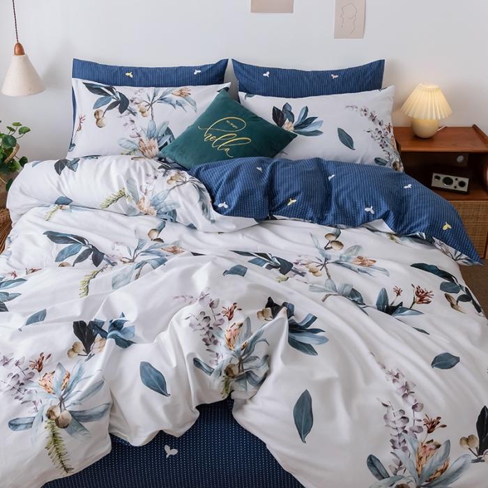 91家纺网 家纺一手货源 找家纺 HL原创 2020春夏新款13070全棉四件套 静待花开