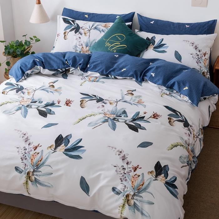 91家纺网 家纺一手货源 找家纺 HL原创 2020春夏新款13070全棉四件套 静待花开