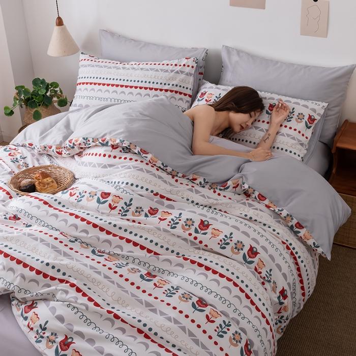 91家纺网 家纺一手货源 找家纺 HL原创 2020春夏新款13070全棉四件套 花园