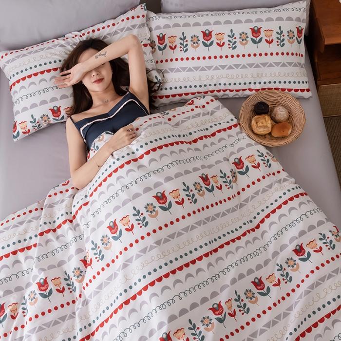 91家纺网 家纺一手货源 找家纺 HL原创 2020春夏新款13070全棉四件套 花园