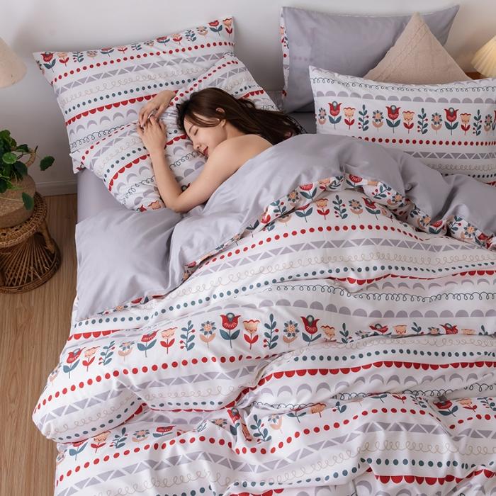 91家纺网 家纺一手货源 找家纺 HL原创 2020春夏新款13070全棉四件套 花园