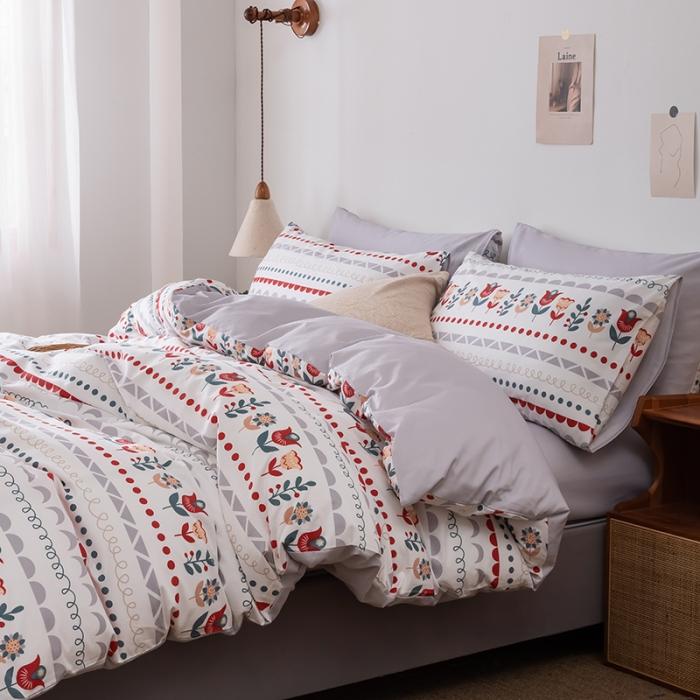 91家纺网 家纺一手货源 找家纺 HL原创 2020春夏新款13070全棉四件套 花园