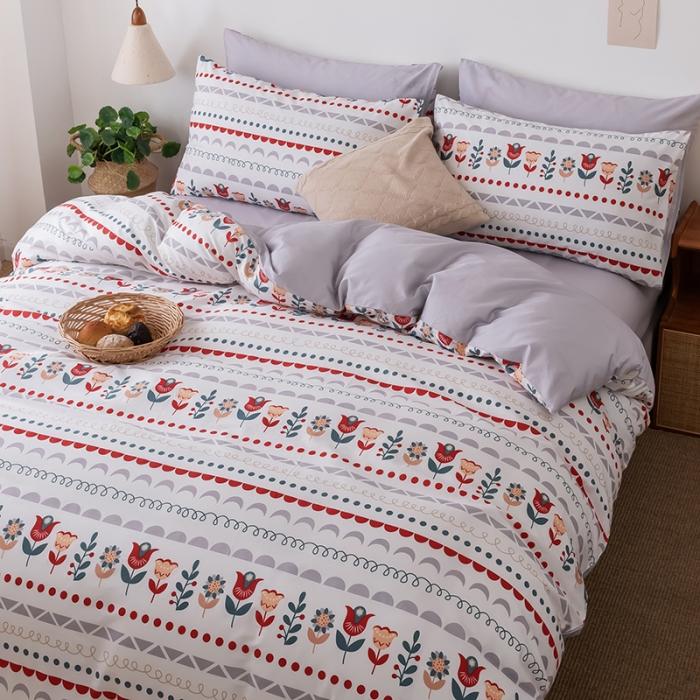 91家纺网 家纺一手货源 找家纺 HL原创 2020春夏新款13070全棉四件套 花园