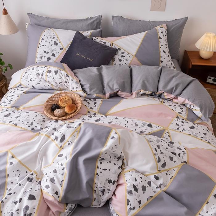 91家纺网 家纺一手货源 找家纺 HL原创 2020春夏新款13070全棉四件套 摩卡