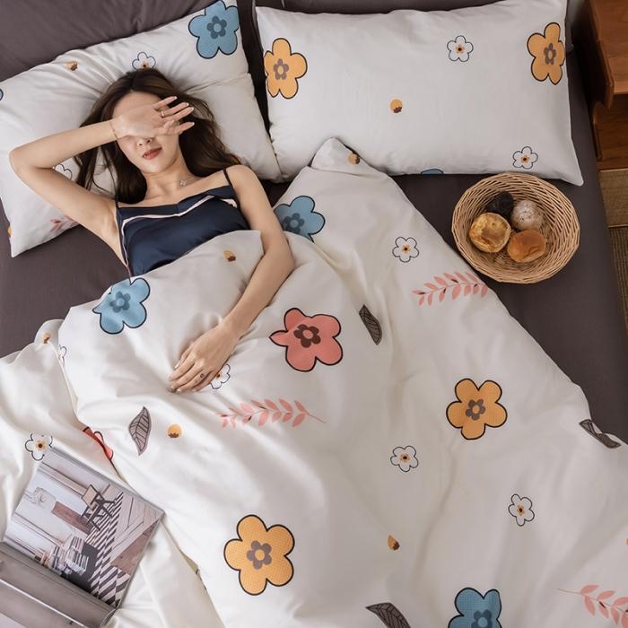 91家纺网 家纺一手货源 找家纺 HL原创 2020春夏新款13070全棉四件套 花环