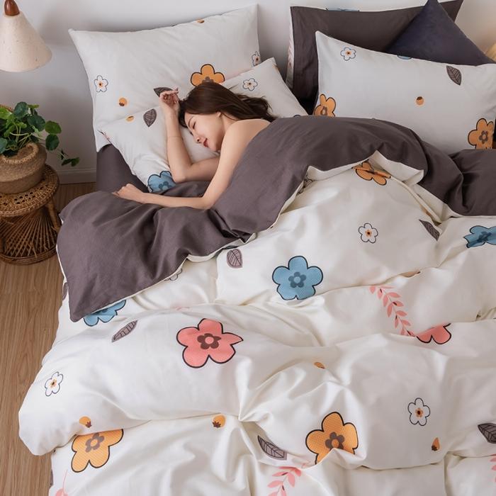 91家纺网 家纺一手货源 找家纺 HL原创 2020春夏新款13070全棉四件套 花环