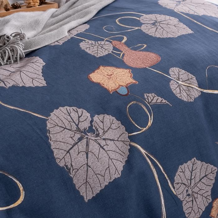 91家纺网 家纺一手货源 找家纺 HL原创 2020春夏新款13070全棉四件套 瑾年叶影