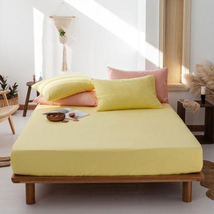 91家纺网 家纺一手货源 找家纺 梦家居 2020新款全棉纯色单品床笠 浅黄色