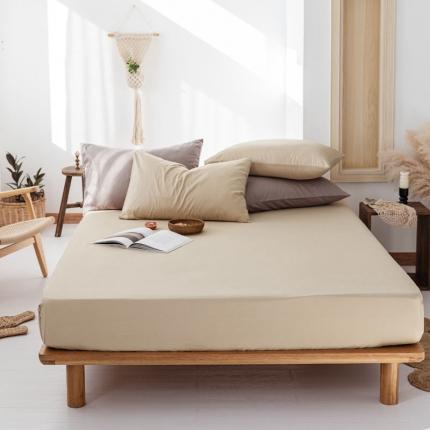 91家纺网 家纺一手货源 找家纺 梦家居 2020新款全棉纯色单品床笠 浅驼色