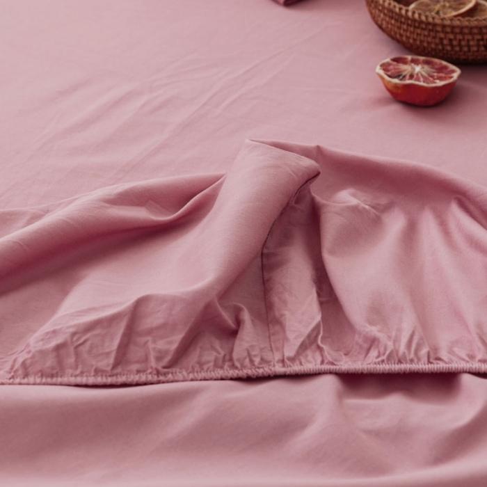 91家纺网 家纺一手货源 找家纺 梦家居 2020新款全棉纯色单品床笠 豆沙色