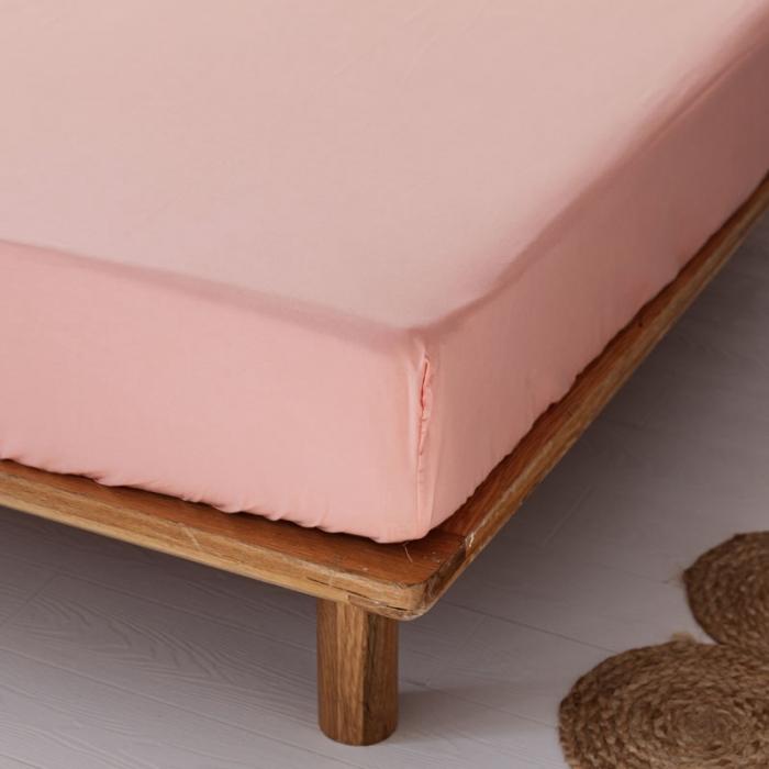 91家纺网 家纺一手货源 找家纺 梦家居 2020新款全棉纯色单品床笠 粉玉色