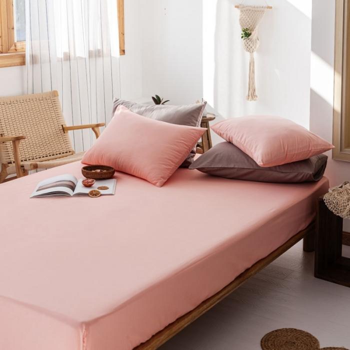 91家纺网 家纺一手货源 找家纺 梦家居 2020新款全棉纯色单品床笠 粉玉色