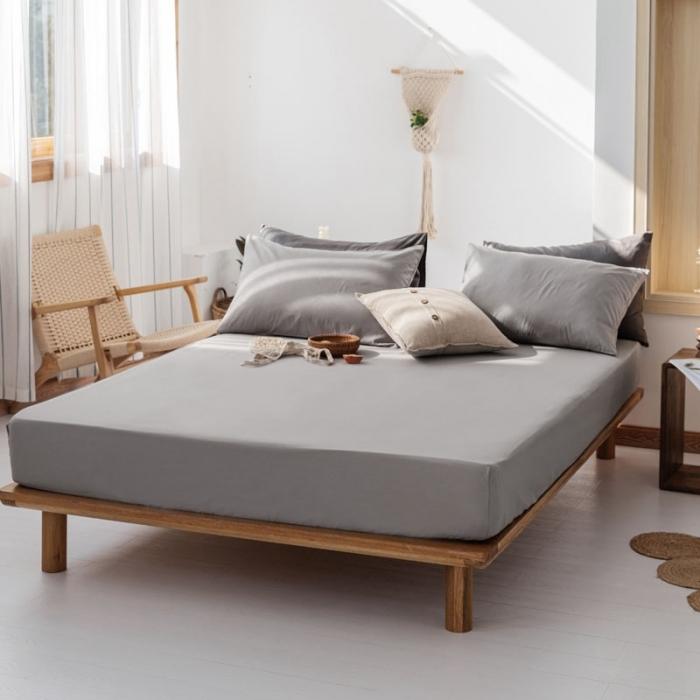 91家纺网 家纺一手货源 找家纺 梦家居 2020新款全棉纯色单品床笠 浅灰色