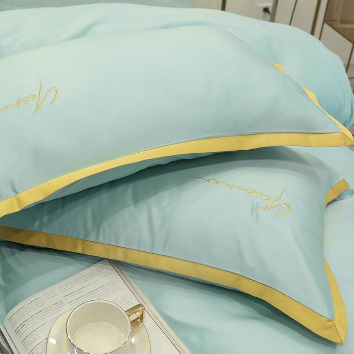 91家纺网 家纺一手货源 找家纺 安妮家居 2020新款全棉水洗真丝凯茜四件套新实拍 松石绿