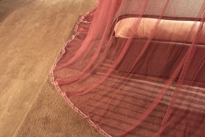 91家纺网 家纺一手货源 找家纺 迪凡保罗 2021新款A30广东拉绳导轨蚊帐（三开门）豆沙色