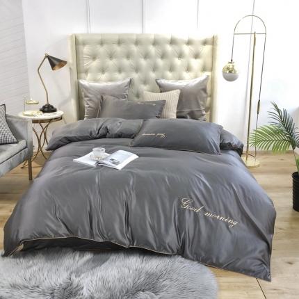 91家纺网 家纺一手货源 找家纺 优悦家纺 2020新款早安水洗真丝四件套 高雅灰