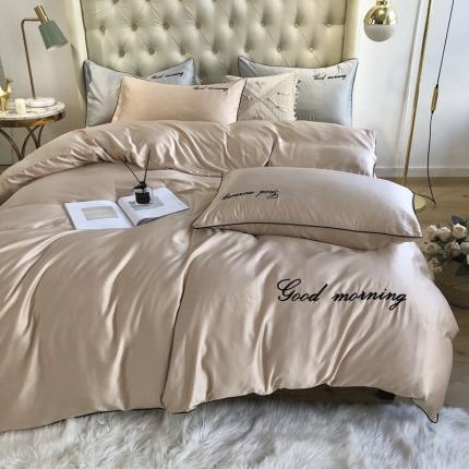 91家纺网 家纺一手货源 找家纺 优悦家纺 2020新款早安水洗真丝四件套 米杏