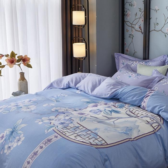 91家纺网 家纺一手货源 找家纺 雲归梦 2020新款13372全棉大版四件套第二批 风雅小筑