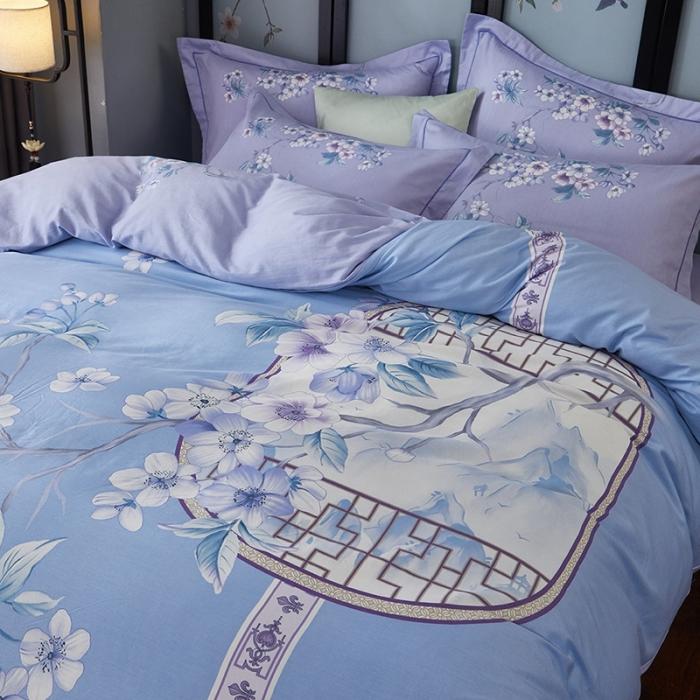 91家纺网 家纺一手货源 找家纺 雲归梦 2020新款13372全棉大版四件套第二批 风雅小筑