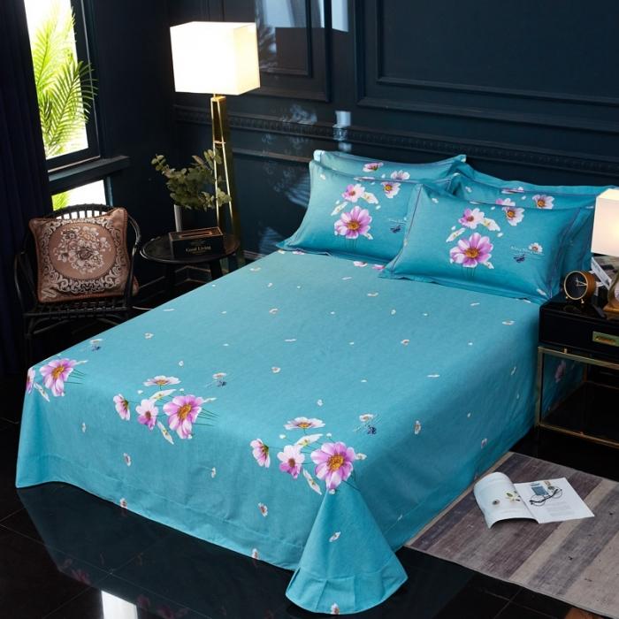 91家纺网 家纺一手货源 找家纺 雲归梦 2020新款13372全棉大版四件套第二批 花蕾如歌绿