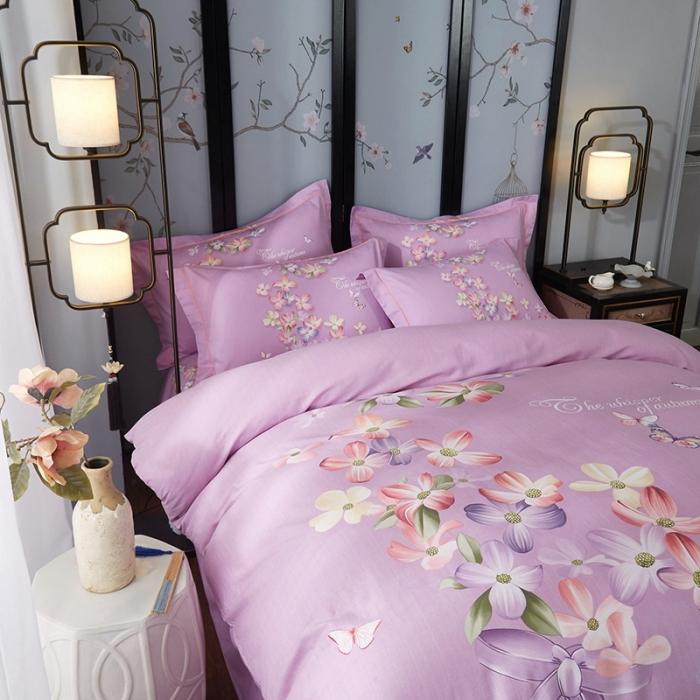 91家纺网 家纺一手货源 找家纺 雲归梦 2020新款13372全棉大版四件套第二批 花影重重