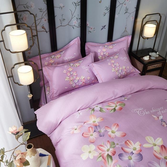 91家纺网 家纺一手货源 找家纺 雲归梦 2020新款13372全棉大版四件套第二批 花影重重