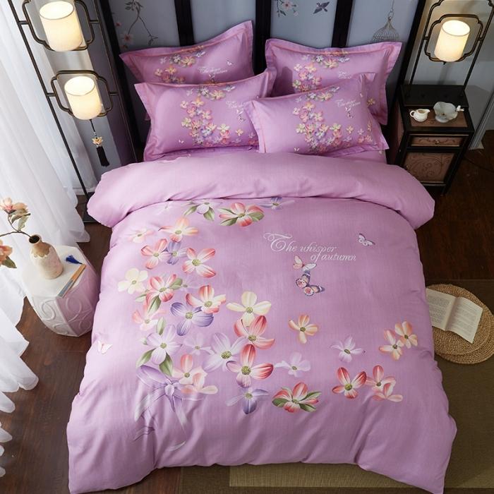 91家纺网 家纺一手货源 找家纺 雲归梦 2020新款13372全棉大版四件套第二批 花影重重