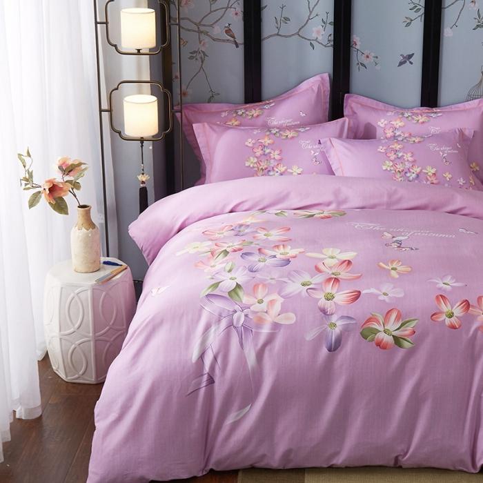 91家纺网 家纺一手货源 找家纺 雲归梦 2020新款13372全棉大版四件套第二批 花影重重