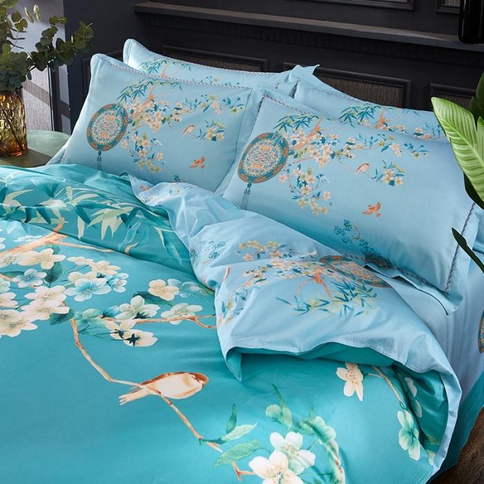 91家纺网 家纺一手货源 找家纺 雲归梦 2020新款13372全棉大版四件套第二批 竹林风