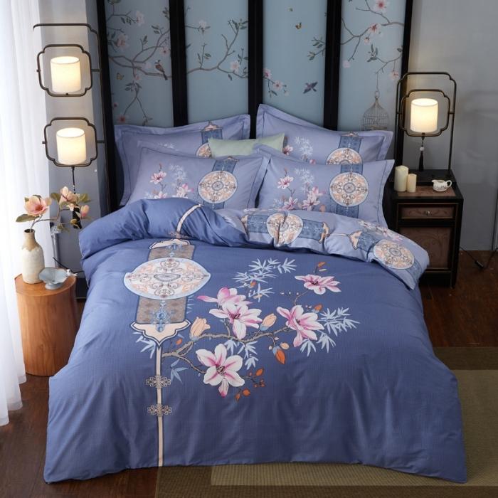 91家纺网 家纺一手货源 找家纺 雲归梦 2020新款13372全棉大版四件套第二批 碧玉成妆