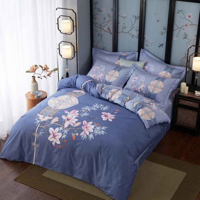 91家纺网 家纺一手货源 找家纺 雲归梦 2020新款13372全棉大版四件套第二批 碧玉成妆