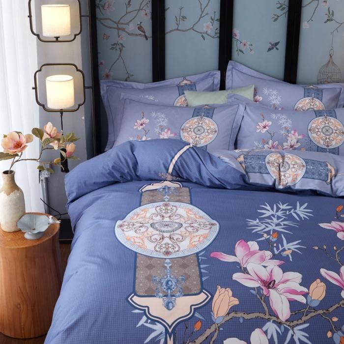 91家纺网 家纺一手货源 找家纺 雲归梦 2020新款13372全棉大版四件套第二批 碧玉成妆