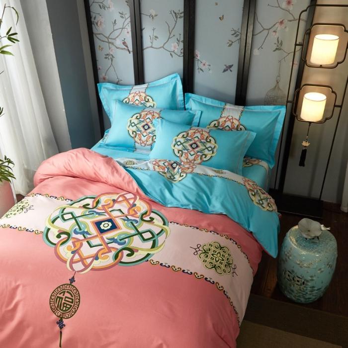 91家纺网 家纺一手货源 找家纺 雲归梦 2020新款13372全棉大版四件套第二批 春风南岸