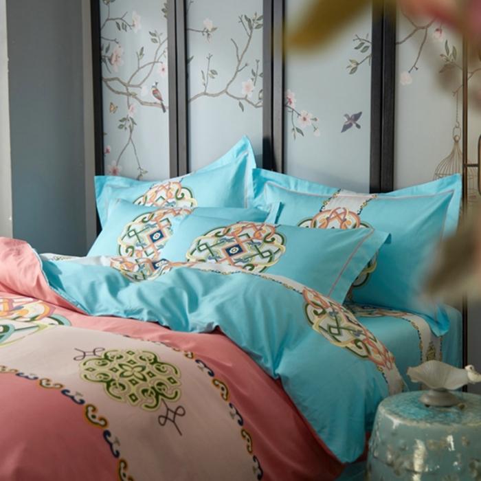 91家纺网 家纺一手货源 找家纺 雲归梦 2020新款13372全棉大版四件套第二批 春风南岸