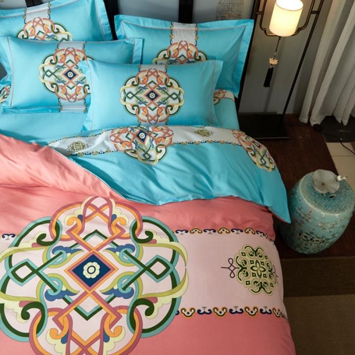 91家纺网 家纺一手货源 找家纺 雲归梦 2020新款13372全棉大版四件套第二批 春风南岸