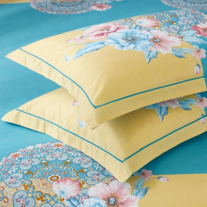 91家纺网 家纺一手货源 找家纺 雲归梦 2020新款13372全棉大版四件套第二批 芙晴-绿