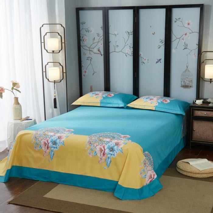 91家纺网 家纺一手货源 找家纺 雲归梦 2020新款13372全棉大版四件套第二批 芙晴-绿