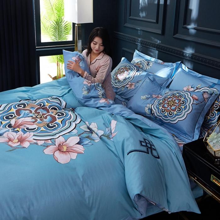 91家纺网 家纺一手货源 找家纺 雲归梦 2020新款13372全棉大版四件套第二批 洛思韵