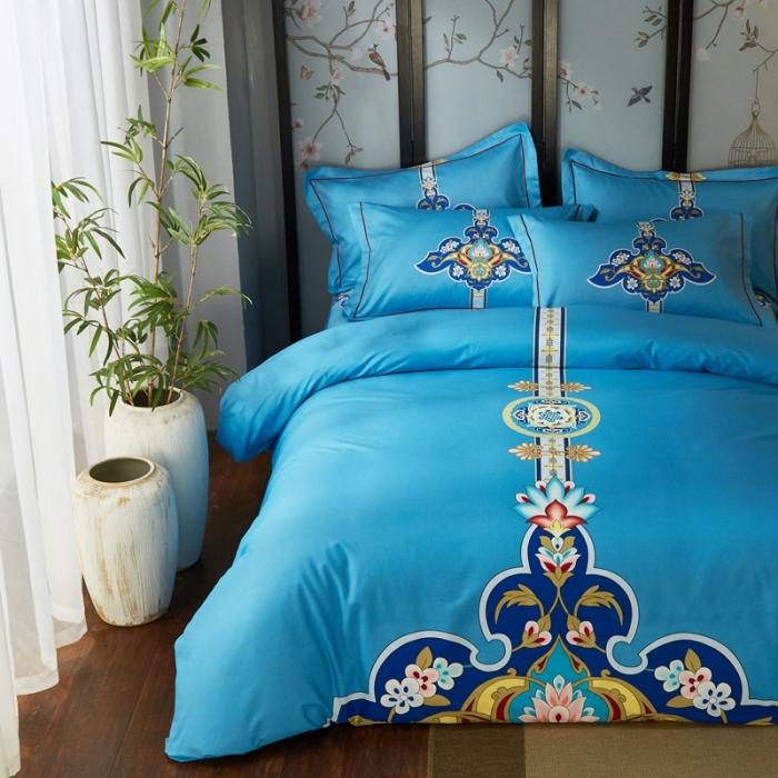 91家纺网 家纺一手货源 找家纺 雲归梦 2020新款13372全棉大版四件套第二批 盛世国风