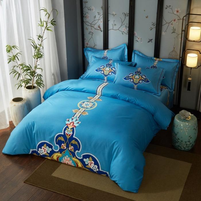 91家纺网 家纺一手货源 找家纺 雲归梦 2020新款13372全棉大版四件套第二批 盛世国风