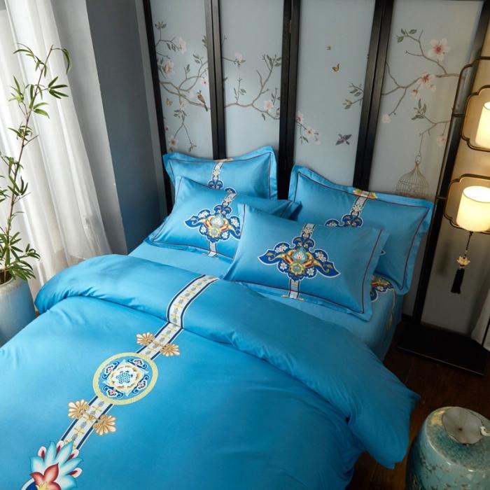 91家纺网 家纺一手货源 找家纺 雲归梦 2020新款13372全棉大版四件套第二批 盛世国风