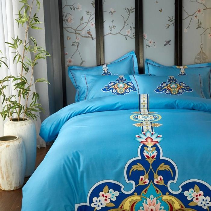 91家纺网 家纺一手货源 找家纺 雲归梦 2020新款13372全棉大版四件套第二批 盛世国风