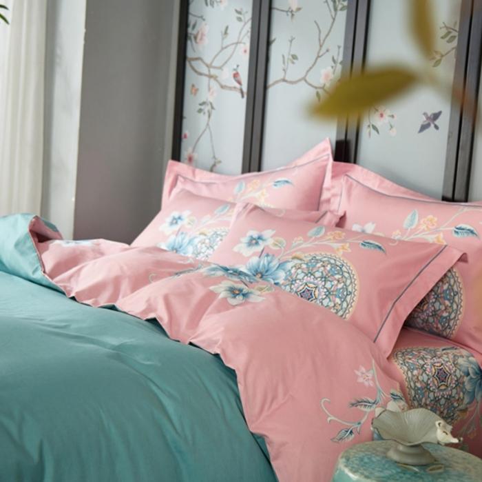 91家纺网 家纺一手货源 找家纺 雲归梦 2020新款13372全棉大版四件套第二批 晓窗花梦