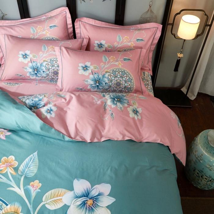 91家纺网 家纺一手货源 找家纺 雲归梦 2020新款13372全棉大版四件套第二批 晓窗花梦