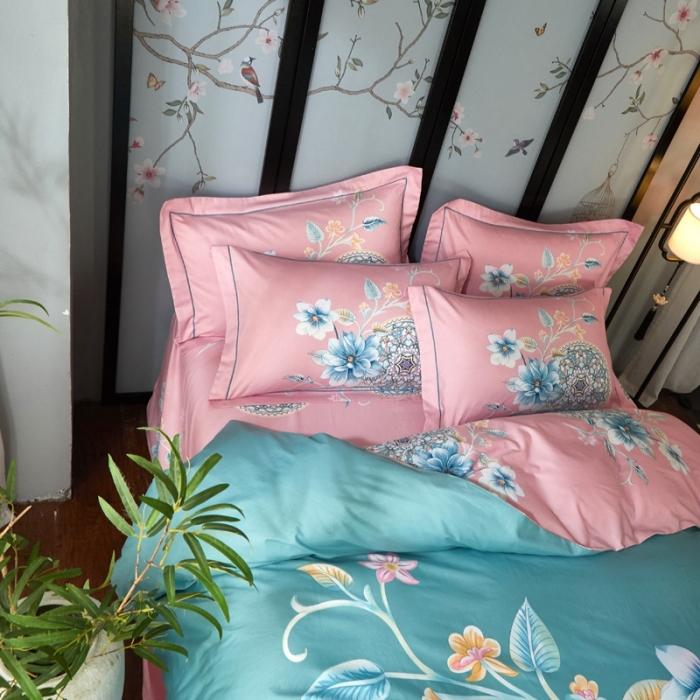 91家纺网 家纺一手货源 找家纺 雲归梦 2020新款13372全棉大版四件套第二批 晓窗花梦