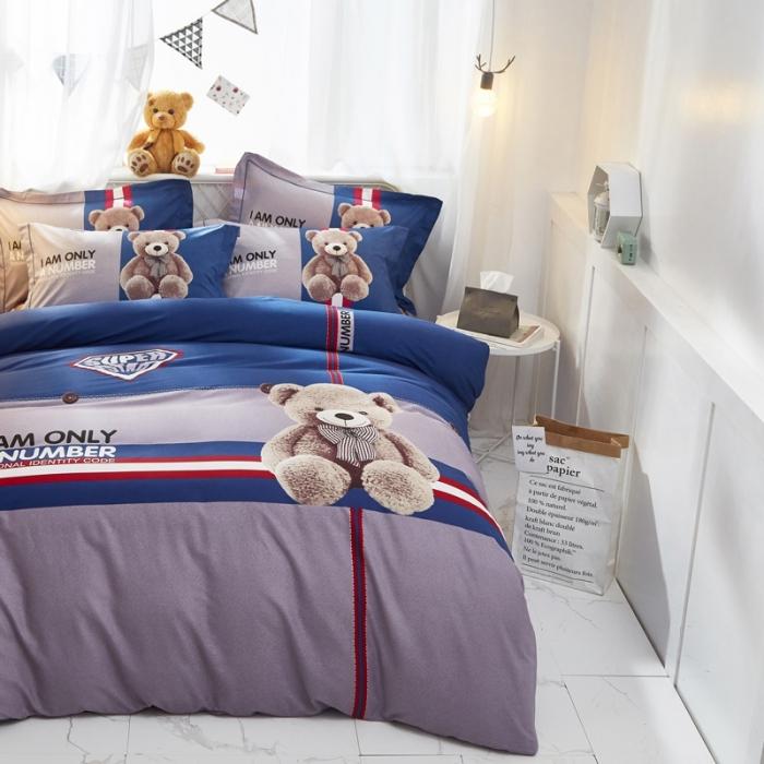 91家纺网 家纺一手货源 找家纺 雲归梦 2020新款13372全棉大版四件套第二批 可爱熊