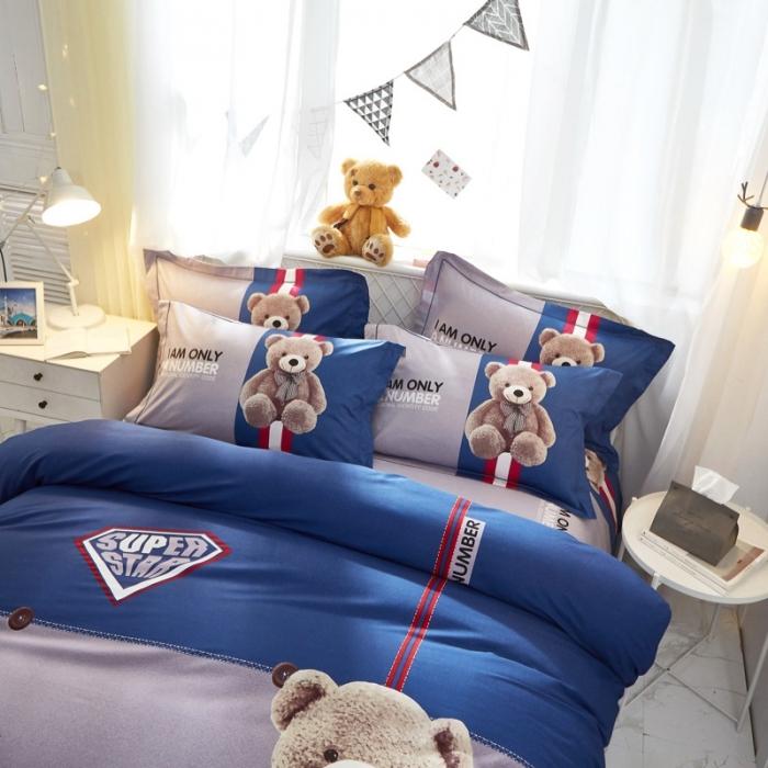 91家纺网 家纺一手货源 找家纺 雲归梦 2020新款13372全棉大版四件套第二批 可爱熊